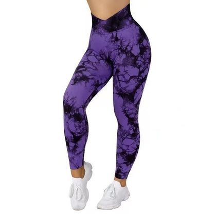 Seamless Tie Dye Leggings for Women – Push Up Sport Fitness & Yoga Pants - ChicVix