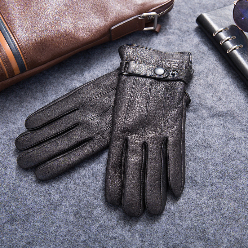 Fleece-Lined Windproof Sheepskin Driving & Motorcycle Gloves – Warm Winter Gloves - ChicVix