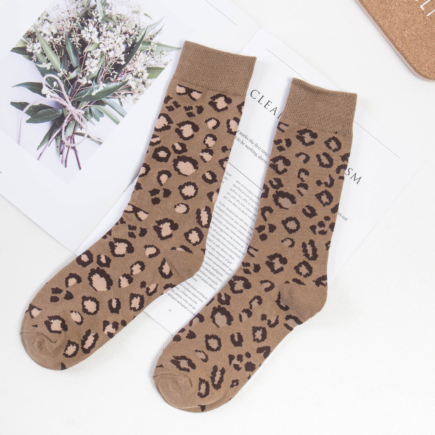 Leopard Print Long Tube Socks for Autumn and Winter - ChicVix