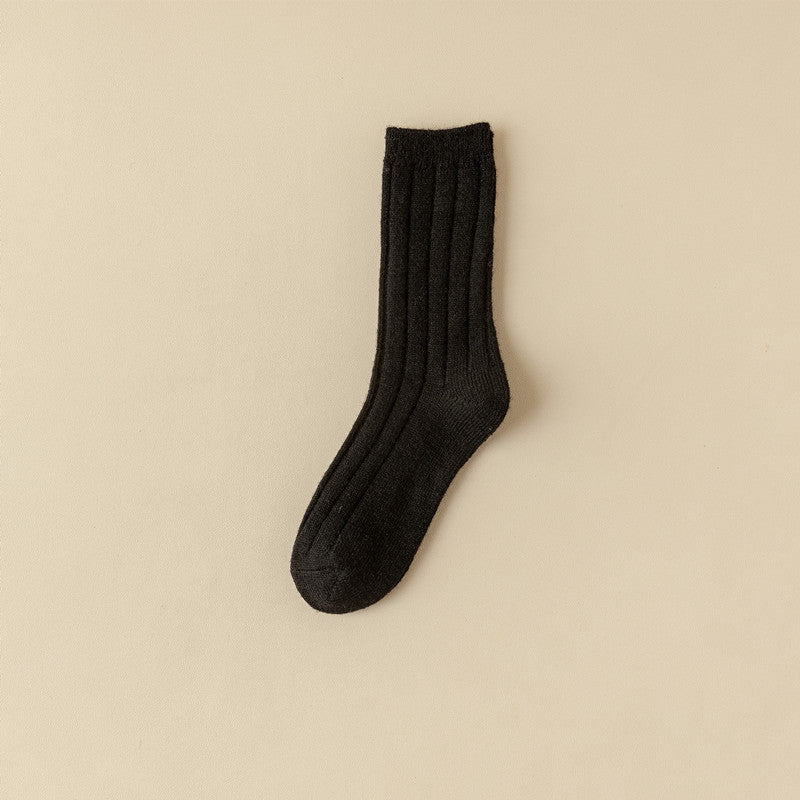 Women's Solid Color Anti-Pilling Wool Mid-Calf Socks - ChicVix